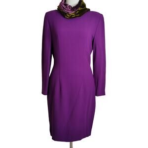 Gai Mattiolo Couture Vintage Velvet Cowl Neck Long Sleeves Mini Dress Size 44